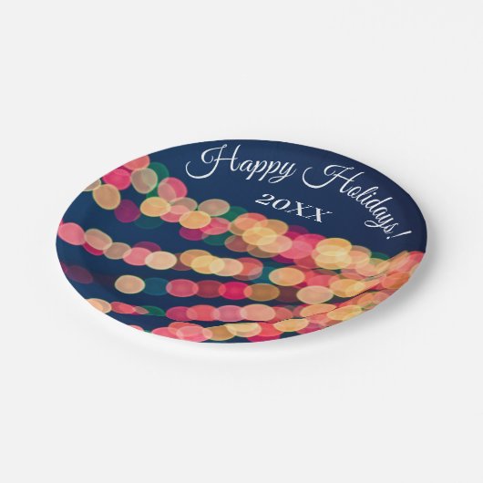 Assiettes En Carton Bokeh Tree Lights, Noël (Angle)