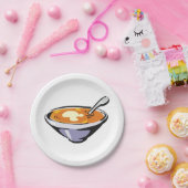 Assiettes En Carton Bol soupe de tomate avec cuillère (Fête)
