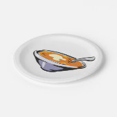 Assiettes En Carton Bol soupe de tomate avec cuillère (Angle)