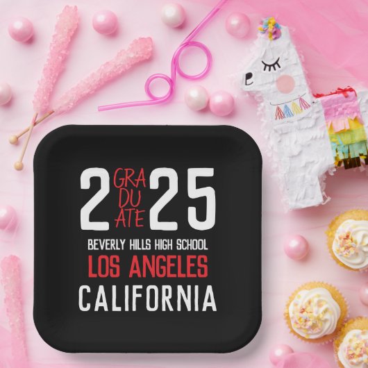 Assiettes En Carton Bold Classe moderne de 2025 Graduation (Fête)