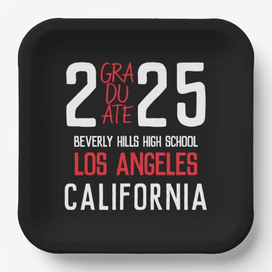 Assiettes En Carton Bold Classe moderne de 2025 Graduation (Recto)