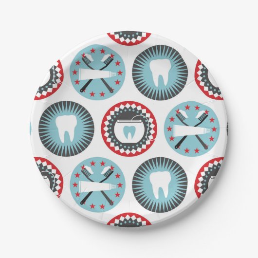 Assiettes En Carton Bold Dentistry Pattern (Devant)