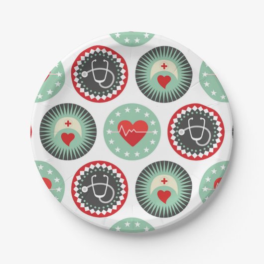 Assiettes En Carton Bold Nurse Pattern (Devant)
