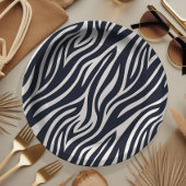 Assiettes En Carton Bold Zebra Skin Motif noir & blanc ID1151