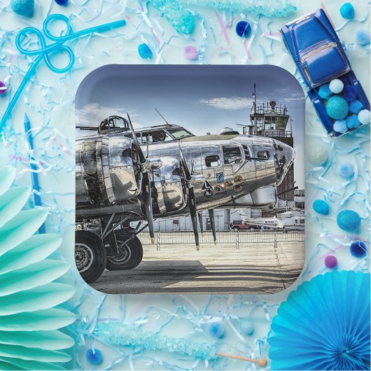 Assiettes En Carton Bombardier 2ème guerre mondiale classique b-17 (Fête)