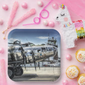 Assiettes En Carton Bombardier 2ème guerre mondiale classique b-17 (Fête)