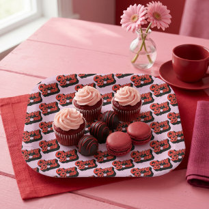 Assiettes En Carton Bombe Cerise