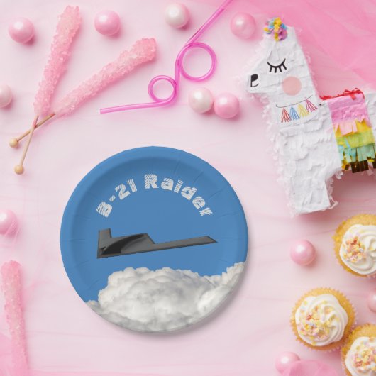 Assiettes En Carton Bombe furtif B-21 Raider (Fête)