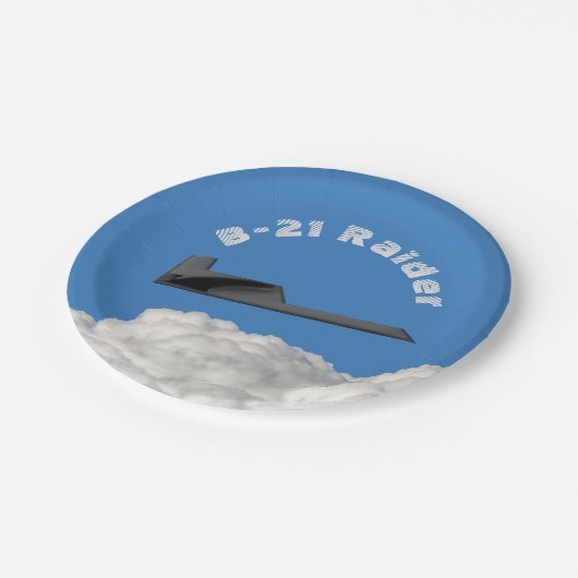 Assiettes En Carton Bombe furtif B-21 Raider (Angle)