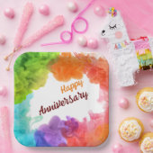 Assiettes En Carton Bon anniversaire Plaque papier Carré de 9" (Fête)