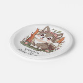 Assiettes En Carton Bon Baby shower de loup mignon (Angle)