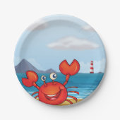Assiettes En Carton Bon Crabe Sur Une Plage (Devant)
