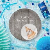 Assiettes En Carton Bon thanksgiving à tarte Citrouille en bois rustiq (Fête)