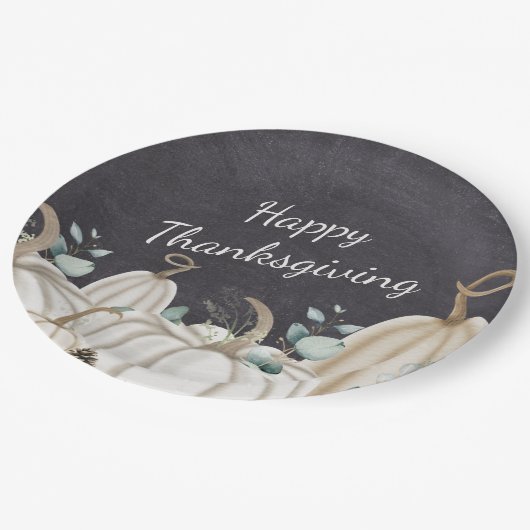 Assiettes En Carton Bon thanksgiving agricole Citrouille rustique (Angle)