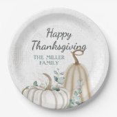 Assiettes En Carton Bon thanksgiving agricole Citrouille rustique (Devant)