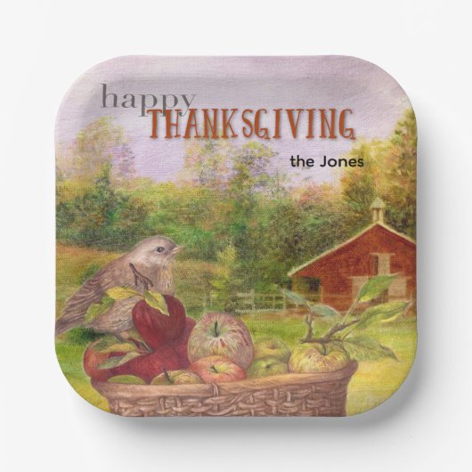 Assiettes En Carton Bon thanksgiving Apple Harvest (Recto)