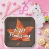 Assiettes En Carton Bon thanksgiving aquarelle automne feuille d'érabl (Fête)