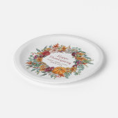 Assiettes En Carton bon thanksgiving Aquarelle Chute Citrouille Wreath (Angle)