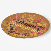 Assiettes En Carton Bon thanksgiving aquarelle chute laisse la couronn (Angle)