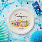 Assiettes En Carton Bon thanksgiving aquarelle Citrouille d'automne (Fête)