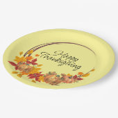 Assiettes En Carton BON THANKSGIVING Automne Couleurs Citrouille Wreat (Angle)