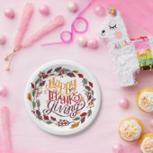 Assiettes En Carton Bon thanksgiving automne Feuilles d'automne Wreath (Fête)