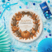 Assiettes En Carton Bon thanksgiving Automne Wreath Corporate (Fête)