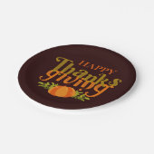 Assiettes En Carton Bon thanksgiving Brown foncé Chute Citrouille jaun (Angle)