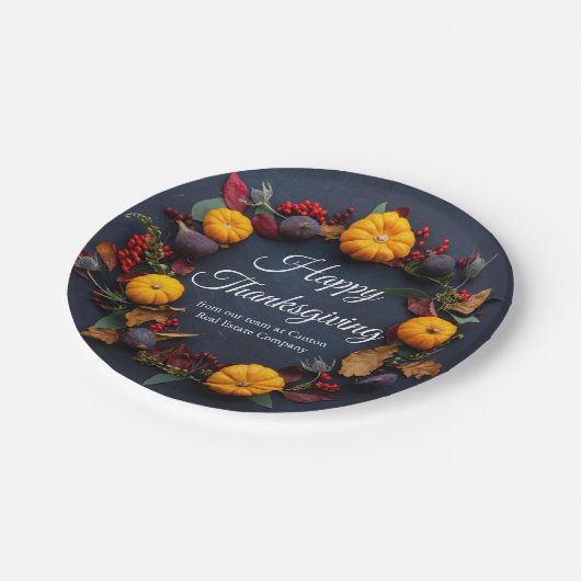 Assiettes En Carton Bon thanksgiving Business Citrouille Dîner (Angle)