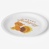 Assiettes En Carton Bon thanksgiving Chat Turquie (Angle)