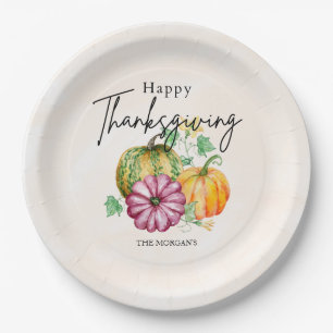Assiettes En Carton Bon thanksgiving Citrouille d'automne