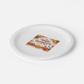 Assiettes En Carton Bon thanksgiving - Citrouilles d'automne et feuill (Angle)