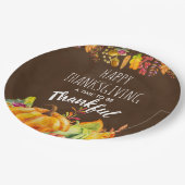 Assiettes En Carton Bon thanksgiving Citrouilles et feuillage d'automn (Angle)