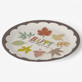 Assiettes En Carton Bon thanksgiving Coloré Automne / Feuilles automna (Angle)