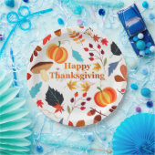 Assiettes En Carton Bon thanksgiving coloré de design d'automne (Fête)