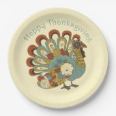 Assiettes En Carton Bon thanksgiving Couleur Muet Tige Plaque en papie (Devant)