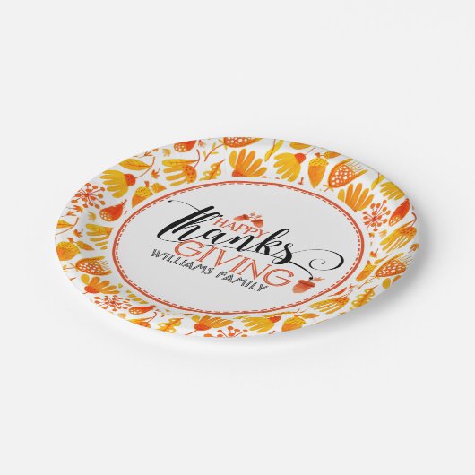 Assiettes En Carton Bon thanksgiving de conception de typographie mode (Angle)