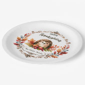 Assiettes En Carton Bon thanksgiving de hérisson mignon personnalisé (Angle)