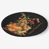 Assiettes En Carton Bon thanksgiving de récolte d'automne Plaques noir (Angle)