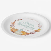 Assiettes En Carton Bon thanksgiving Delicate Fall Wreath (Angle)