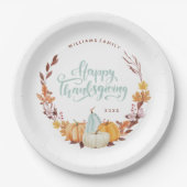 Assiettes En Carton Bon thanksgiving Delicate Fall Wreath (Devant)