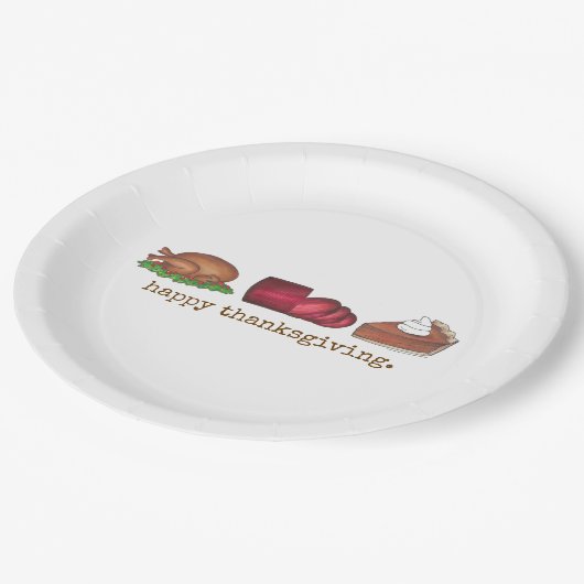 Assiettes En Carton Bon thanksgiving Dîner Turquie Cranberry Pie (Angle)