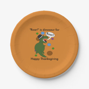 Assiettes En Carton Bon thanksgiving Dinosaur Roar Funny Personnaliser
