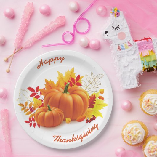 Assiettes En Carton Bon thanksgiving, fête d'automne (Fête)