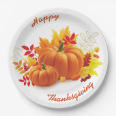 Assiettes En Carton Bon thanksgiving, fête d'automne (Devant)