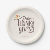 Assiettes En Carton bon thanksgiving | Feuilles automnales (Devant)