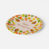 Assiettes En Carton Bon thanksgiving Feuilles d'automne sur le beige (Angle)