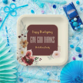 Assiettes En Carton Bon thanksgiving Fleurs et Figues d'automne (Fête)