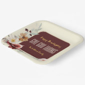 Assiettes En Carton Bon thanksgiving Fleurs et Figues d'automne (Angulaire)