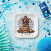 Assiettes En Carton Bon thanksgiving Golden Retriever Chien (Fête)